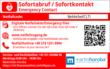 NotHilfePass Rückseite